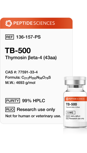 TB-500 Fragment De Thymosin Bêta-4 - Flacon Lyophilisé 5 Mg - CAS 885340-08-9 - Pour Usage Laboratoire
