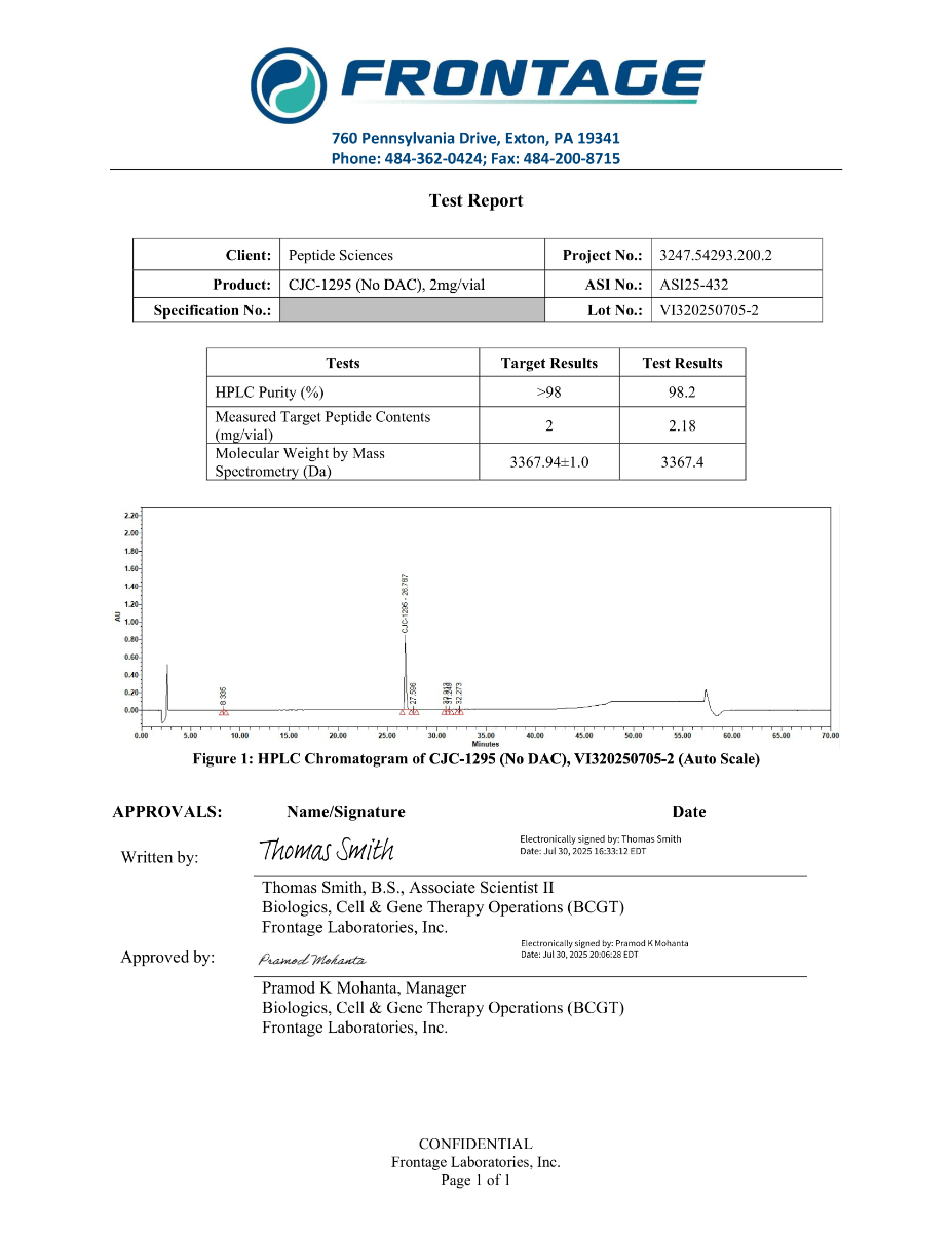 CJC 1295 No DAC lot VI320250705 2 1 1