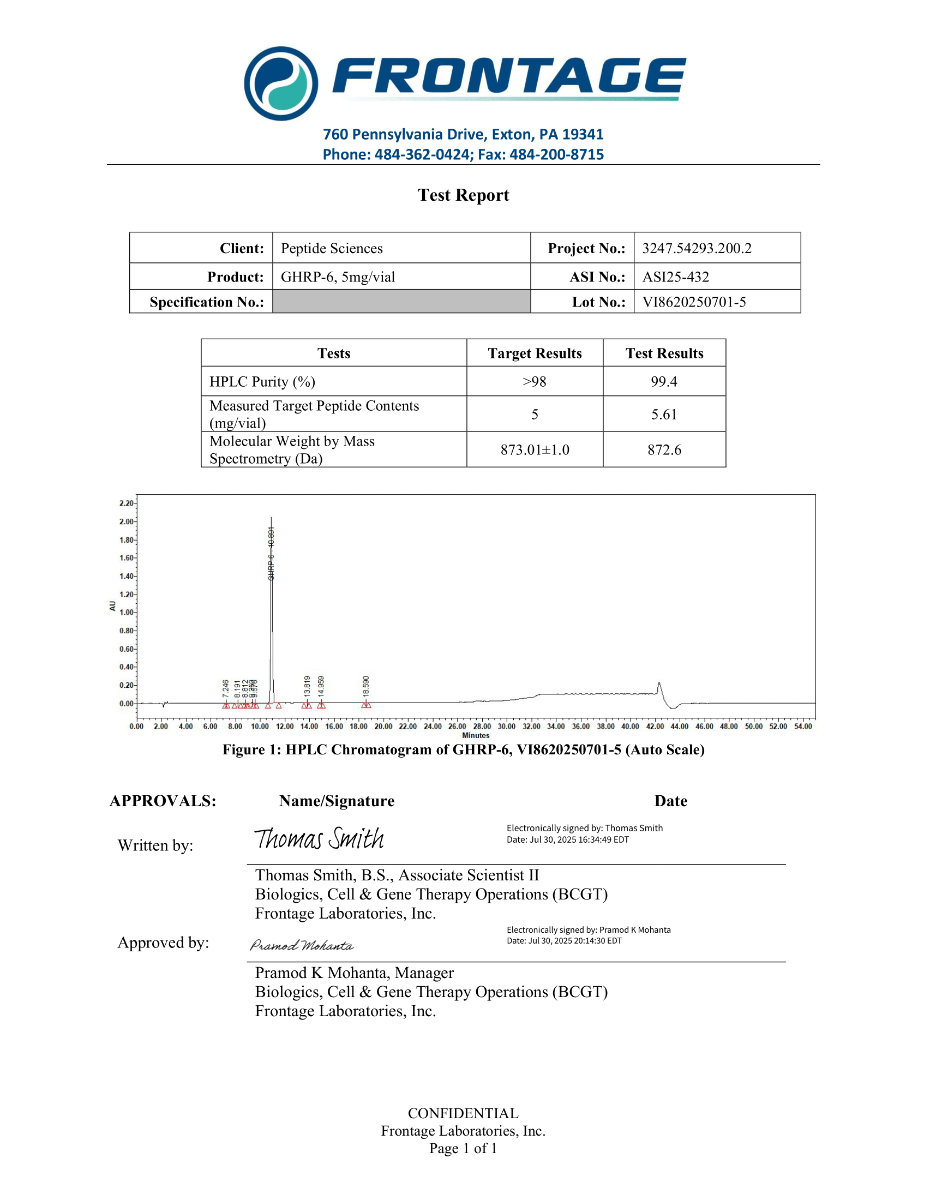 GHRP 6 lot VI8620250701 5 1