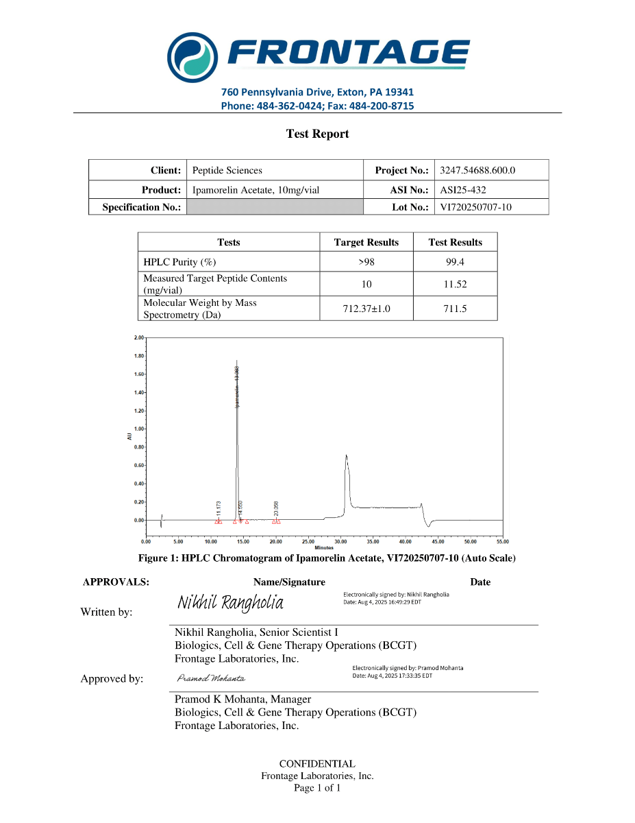 Ipamorelin AcetateLot VI720250707 10 1