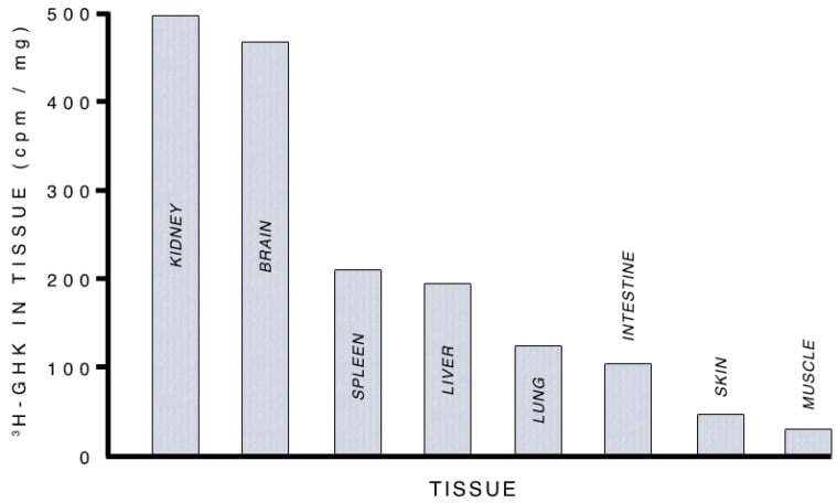 GHK-Cu Levels in various tissues