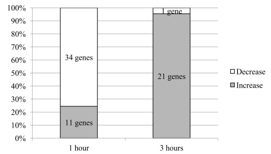 Changes in gene expression as a function of time in rats treated with Selank.