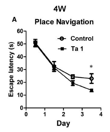 4-week-old mice given thymosin alpha-1 learn how to escape from mazes faster.